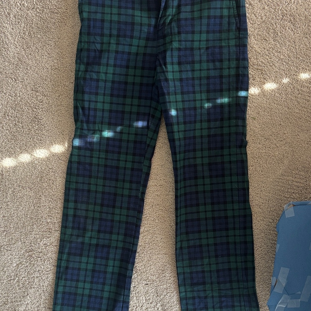 Vineyard Vines Green & Navy Plaid Kids' Dress Pants